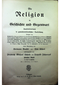 Die Religion in Geschichte und Gegenwart Band 5 1913 r.
