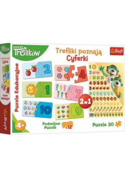 Puzzle Edukacyjne Trefliki poznają cyferki NOWA