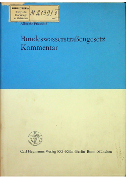 Bundeswasserstrassengesetz Kommentar