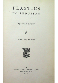 Plastic in industry 1941 r.