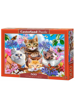 Puzzle 500 Kittens with Flowers CASTOR