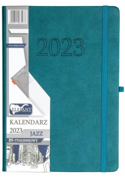 Kalendarz 2023 B5 tyg. Jazz szamaragdowy ELEFANT