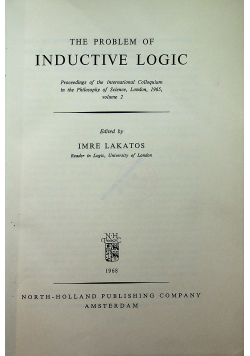 The problem of inductive Logic