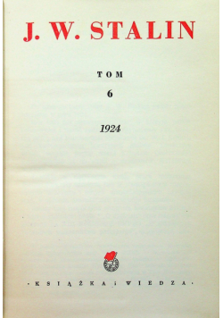 Stalin dzieła tom 6