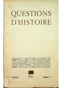 Questions D Histoire tome 1