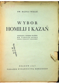 Wybór homilij i kazań 1947 r.