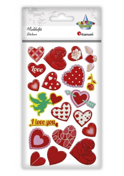 Naklejki wypukłe serca mix 20szt