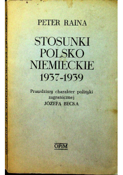 Stosunki polsko - niemieckie 1937 - 1939