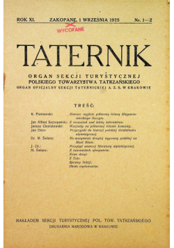 Taternik rok XI nr 1 2 1925 r