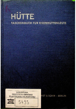 Hütte Taschenbuch für Eisenhüttenleute