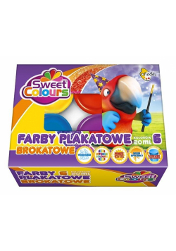 Farby plakatowe brokatowe 6 kolorów 20ml