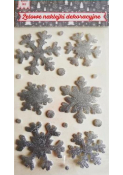 Żelowe naklejki dekoracyjne - BN Srebrne śnieżynki