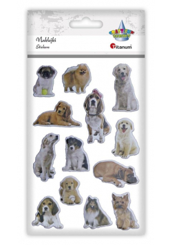 Naklejki wypukłe miękkie psy mix 13szt