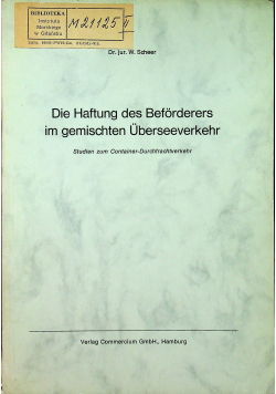 Die Haftung des Beforderers im gemischten Uberseeverkehr