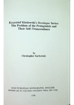 The problem of the protagonists and their self transcendamce