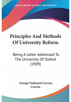 Principles And Methods Of University Reform