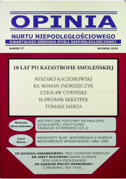 Opinia nurtu niepodległościowego 27 2020