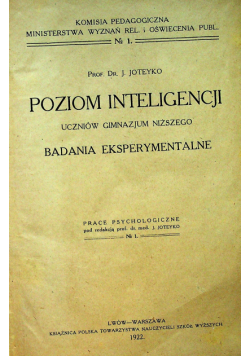 Poziom Inteligencji 1922 r.