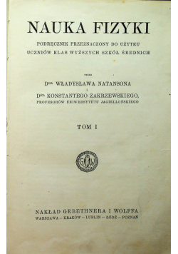 Nauka fizyki tom I do III 1921 r.