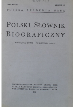 Polski słownik biograficzny tom XXVII/2 zeszyt 113