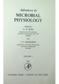 Advances in microbial physiology volume 1