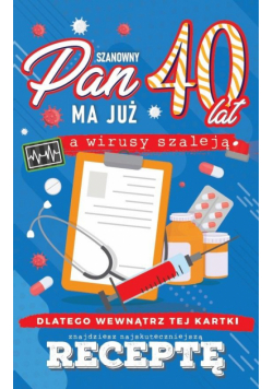 Karnet Urodzinowy z receptą 40