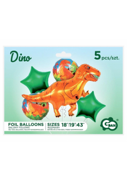 Balony foliowe zestaw Dino 5 szt