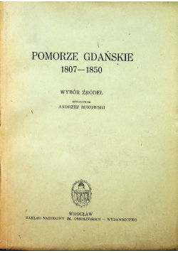 Pomorze gdańskie 1807 - 1850