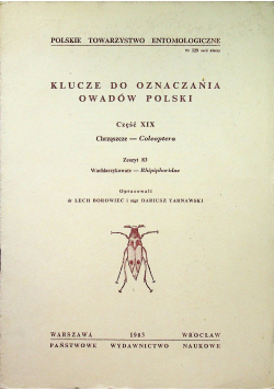 Klucze do oznaczania owadów Polski Część XIX Chrząszcze Coleoptera Zeszyt 83