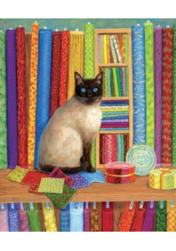 Puzzle 1000 Kot pośród pościeli, Linda Elliott