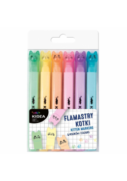 Flamastry kotki 6 kolorów KIDEA