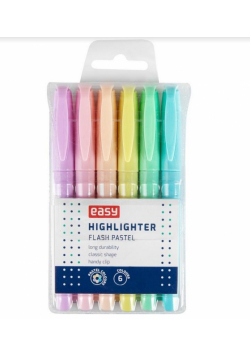 Zakreślacz Flash Pastel 6 kolorów EASY