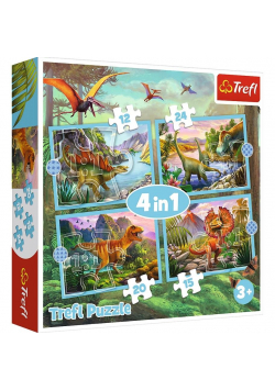 Puzzle 4w1 Wyjątkowe dinozaury TREFL