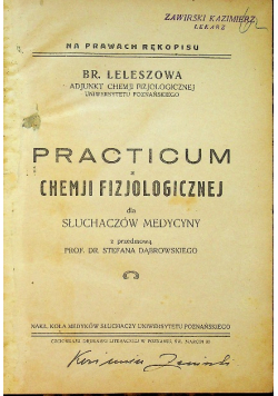 Practicum z chemji filozoficznej 1928 r.