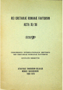 Rei cretariae romanae favtorvum acta XI / XII