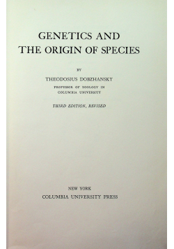 Genetics and the Origin of Species