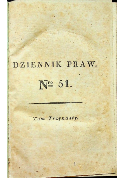 Dziennik Praw tom 13 nr 51 do 53 1831r