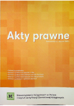 Akty prawne Stan prawny na 1 stycznia 2020 r