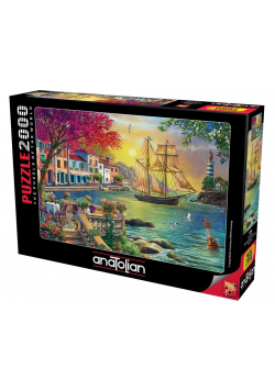 Puzzle 2000 Zachód słońca w porcie