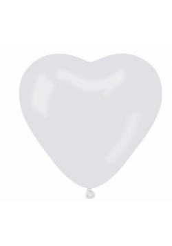 Balony pastelowe Serce bez nadruku białe 50szt