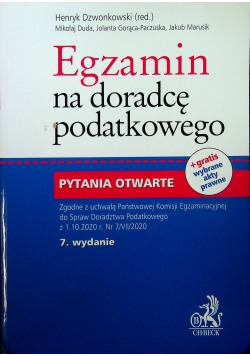 Egzamin na doradcę podatkowego pytania otwarte