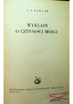 Wykłady o czynności mózgu