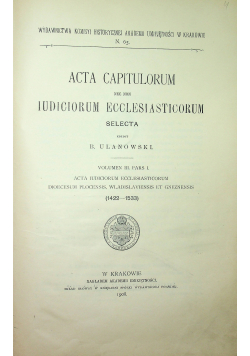 Acta Capitulorum nec non iudiciorum ecclesiasticorum 1908 r.