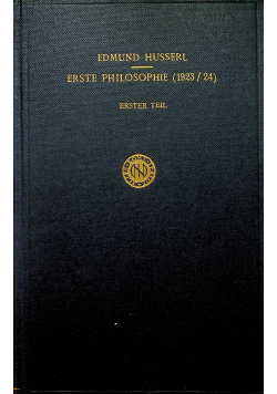 Erste philosophie 1923 24 Erster teil