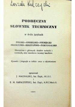 Podręczny słownik techniczny 1947 r.