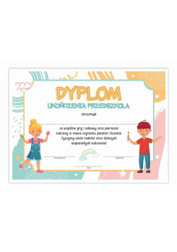 Dyplom A4 ukończenia przedszkola - Dzieci 30szt