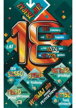 Kartka okolicznościowa Urodziny 18 ST08