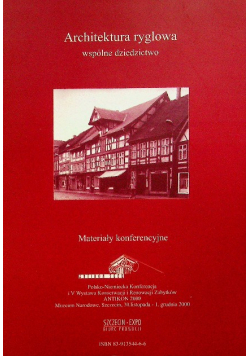 Architektura ryglowa wspólne dziedzictwo