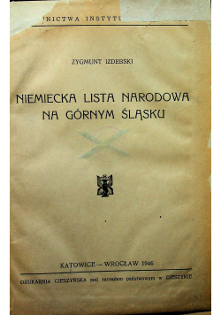 Niemiecka lista narodowa na górnym śląsku 1946 r