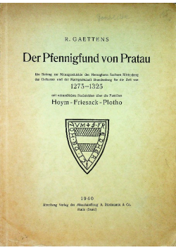 Der Pfennigfund von Pratau 1940 r.